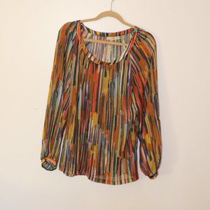 Colorful Silk Blouse - image 1